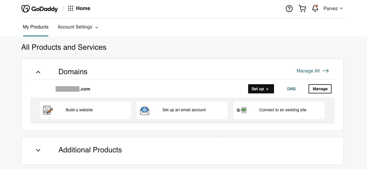 Manage Domains at GoDaddy