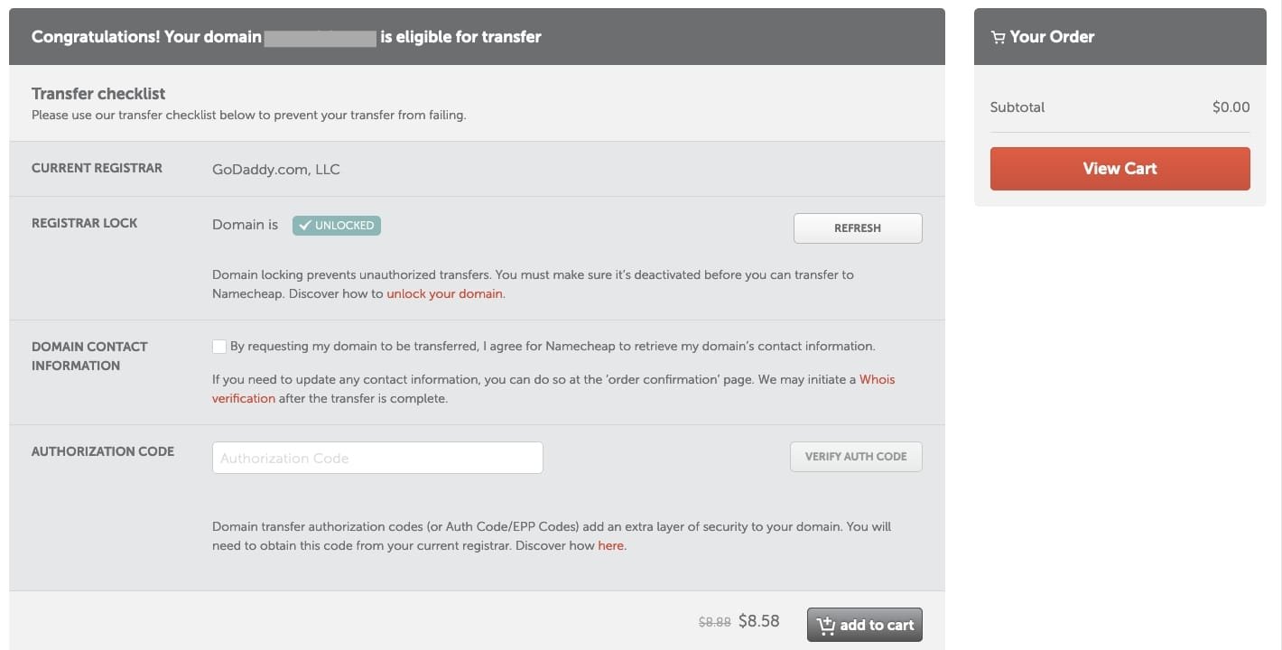 How to Transfer A Domain Name from GoDaddy to Namecheap