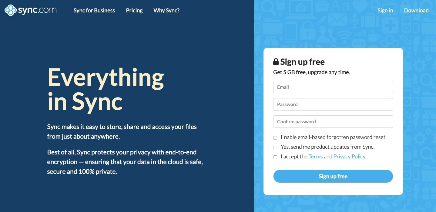 Sync.com Cloud Storage with End to End Encryption