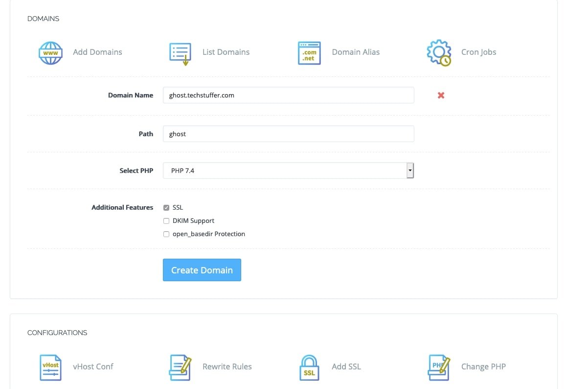 Adding a Domain in CyberPanel