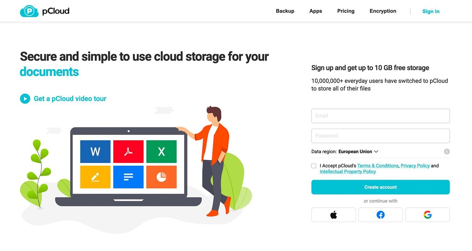 pCloud zero knowledge cloud storage