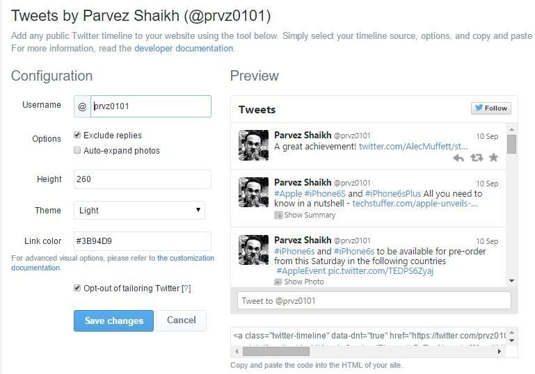 Official Twitter Widget for WordPress