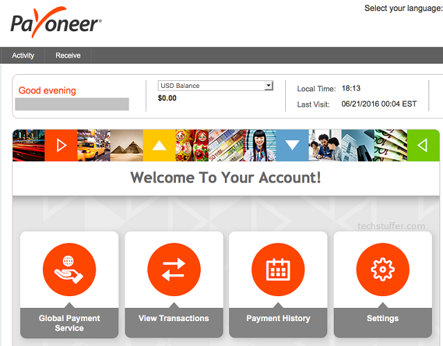 Payoneer Account Dashboard