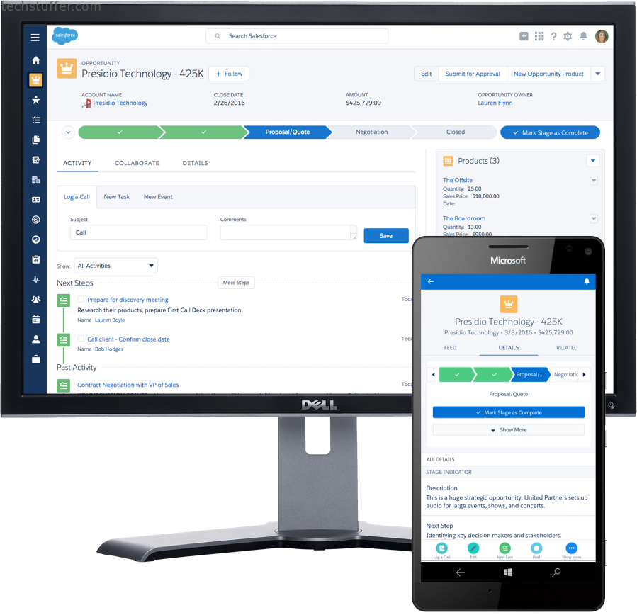 Salesforce Lightning for Continuum on Windows 10 Showcased