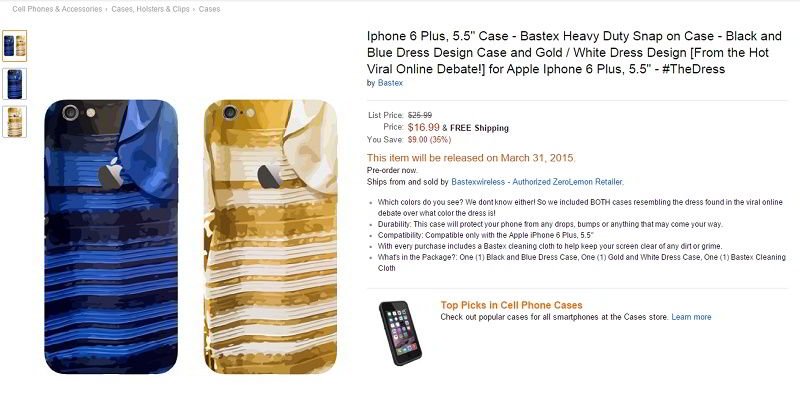 The Dress iPhone Case on Amazon