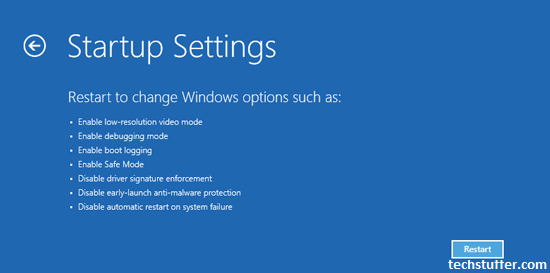 Windows 10 startup settings