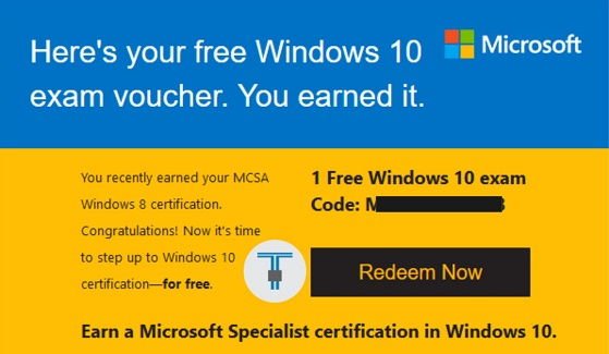 Windows 10 Exam Voucher