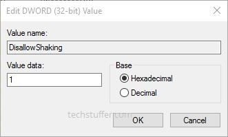 Disable Windows 10 Aero Shake feature