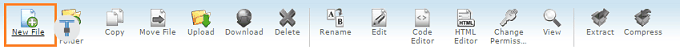 create new file cPanel