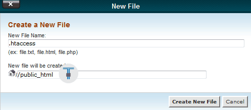 create htaccess file cPanel