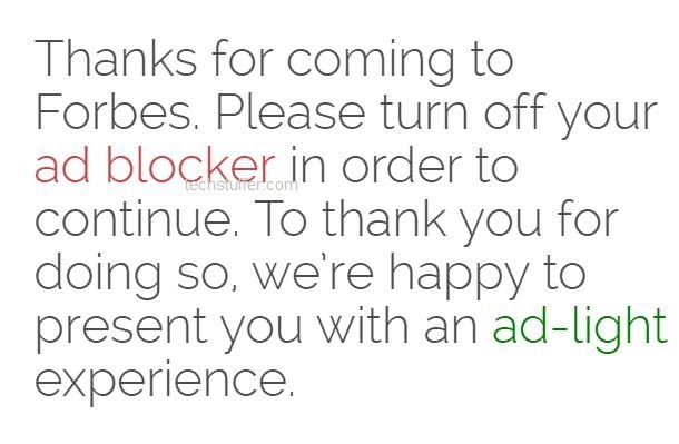 Forbes Ad Blocker Warning