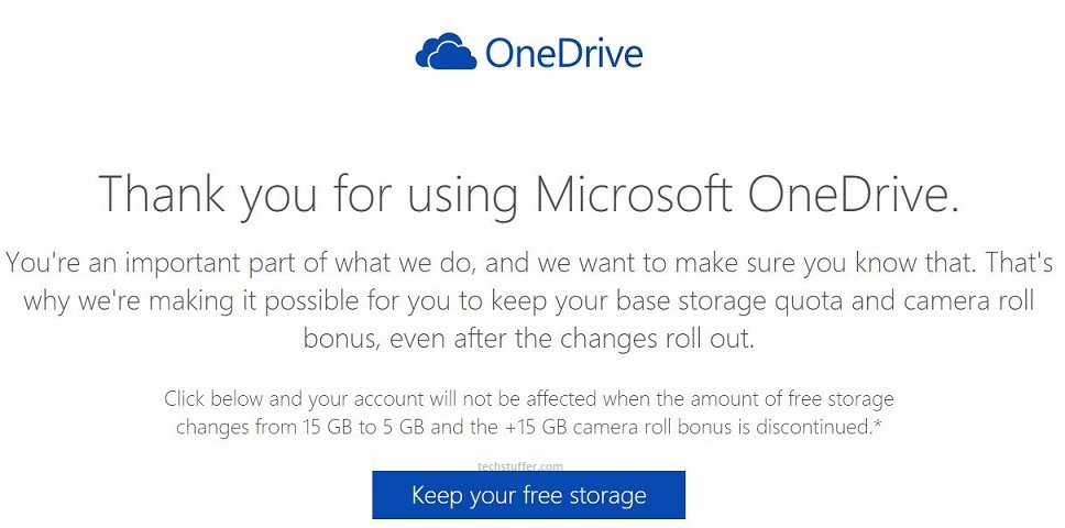 Keep your free onedrive storage