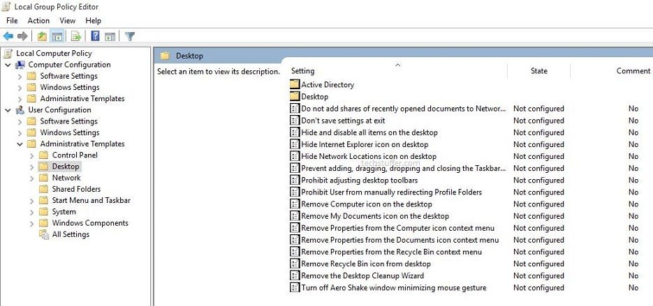 Disable Aero Shake in Windows 10