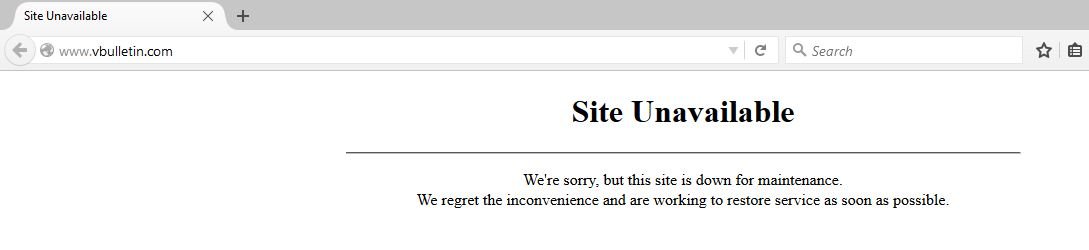vBulletin Down